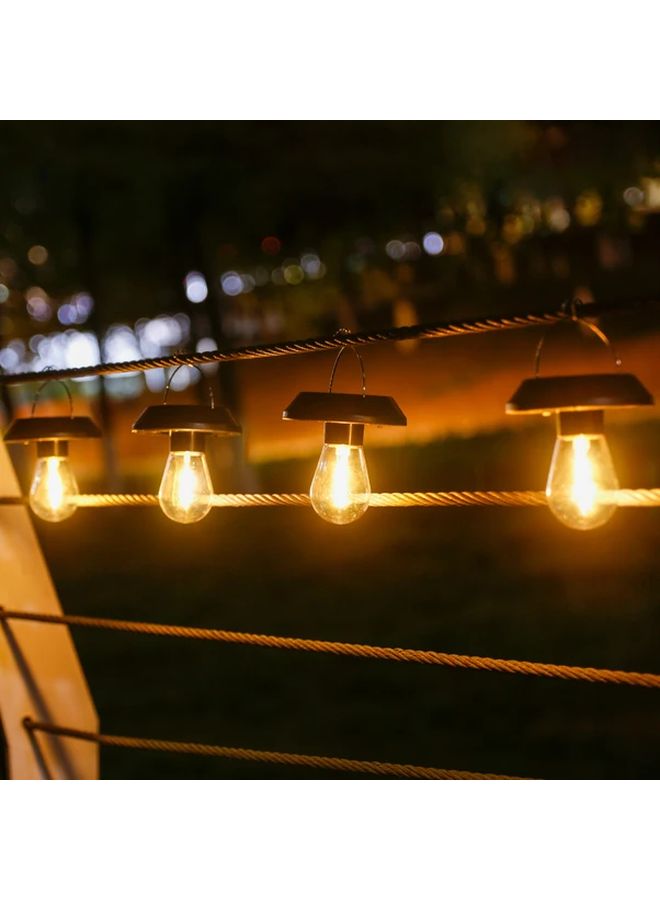 1pc Solar Lantern 600mAh Warm Light Bulb Rechargeable Outdoor Hanging Decor - Image 2