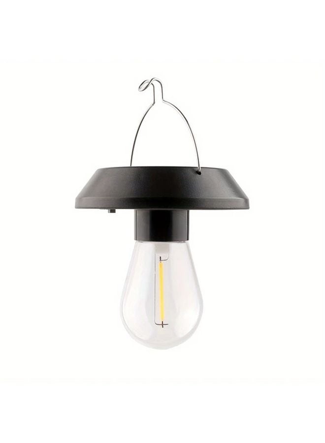 1pc Solar Lantern 600mAh Warm Light Bulb Rechargeable Outdoor Hanging Decor - Image 1