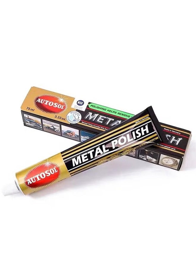 Autosol Metal Polish Paste, Metal Rust Remover, All-Purpose Metal Cleaner, for Home, Bicycle, Boat and Car Cleaning, Alloy Wheel Cleaner 75ML - Image 1