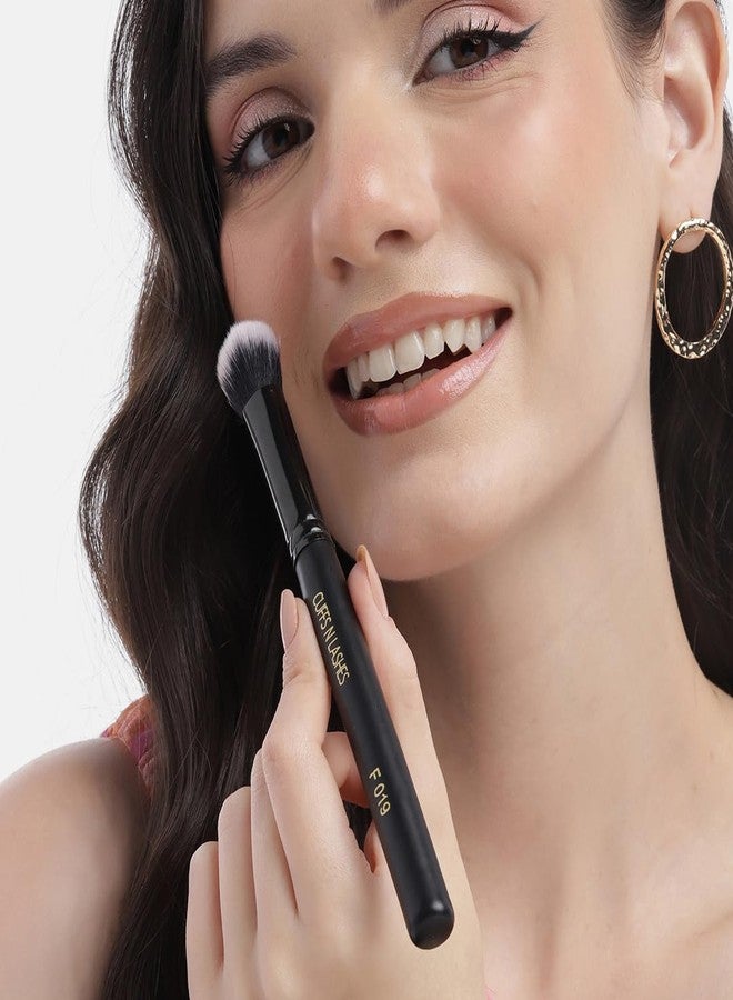 Cuffs N Lashes F019 Small Concealer Brush | Precision Makeup Brush for Spot Concealing &Under Eye Coverage | Soft Bristles | Handmade in India | Cruelty-Free &High Performance - Image 3