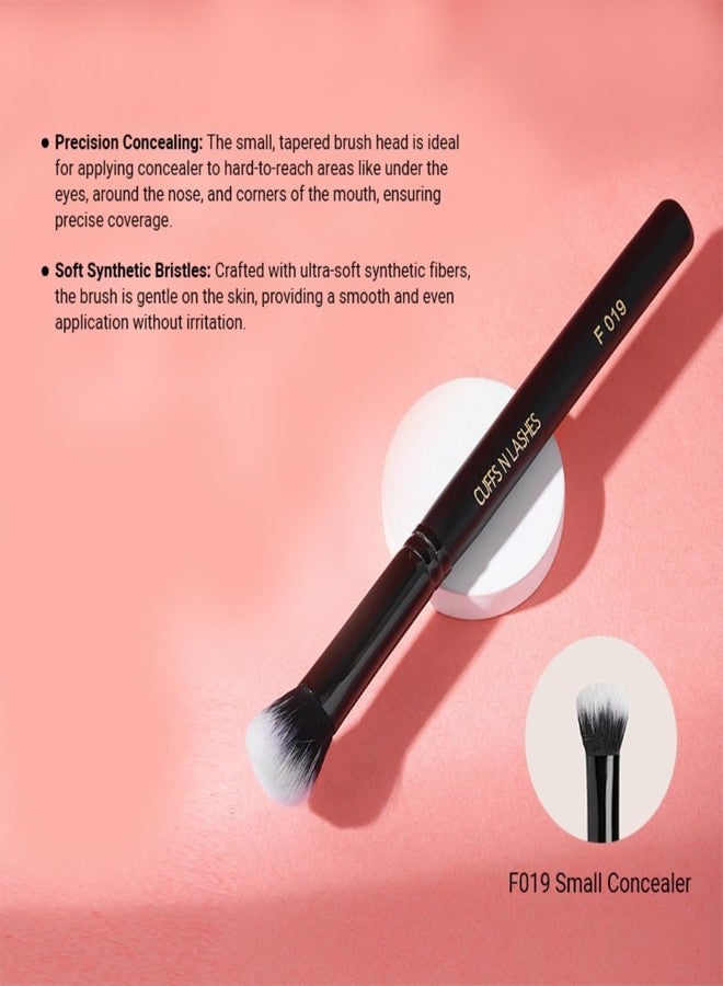 Cuffs N Lashes F019 Small Concealer Brush | Precision Makeup Brush for Spot Concealing &Under Eye Coverage | Soft Bristles | Handmade in India | Cruelty-Free &High Performance - Image 2