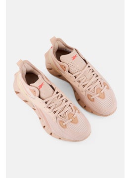 Reebok Women Zig Kinetica 3 Lace Up Running Shoes, Peach  - Image 2