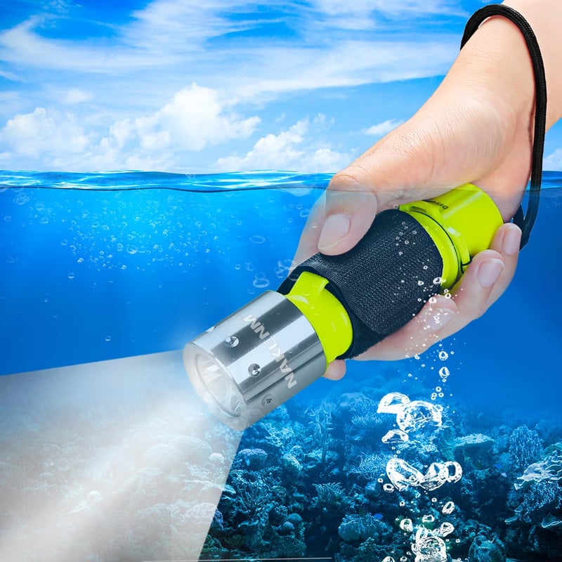 NAKCNM Diving Flashlight with Rechargeable Power, Scuba Dive Light Super Bright, Underwater Flashlights IPX8 Waterproof 3 Modes Dive Torch for Outdoor Diving Emergency(2 Pack) - Image 5