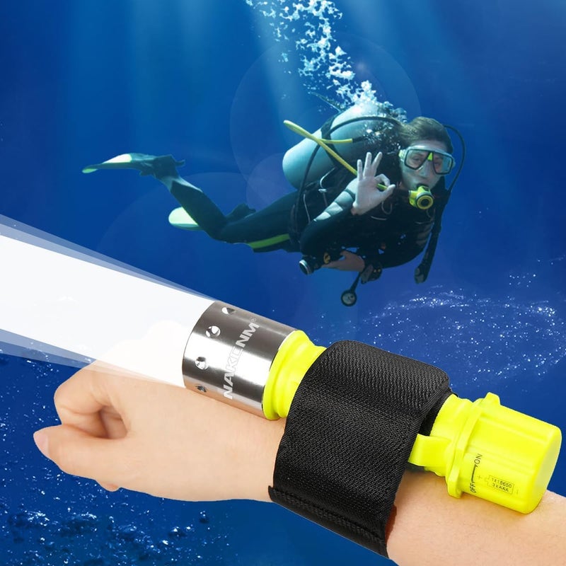 NAKCNM Diving Flashlight with Rechargeable Power, Scuba Dive Light Super Bright, Underwater Flashlights IPX8 Waterproof 3 Modes Dive Torch for Outdoor Diving Emergency(2 Pack) - Image 4
