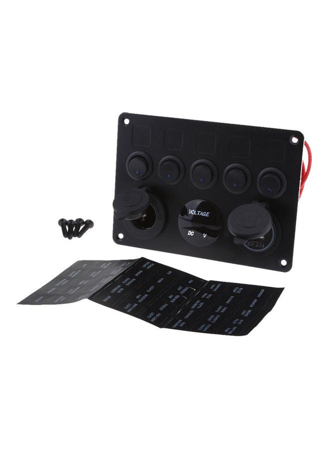Loquat 5-Gang Marine Boat Rocker Switch Panel With Screws - Image 2