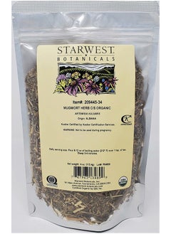 Starwest Botanicals Organic Mugwort Herb Cut & Sifted, 4 Ounces 
