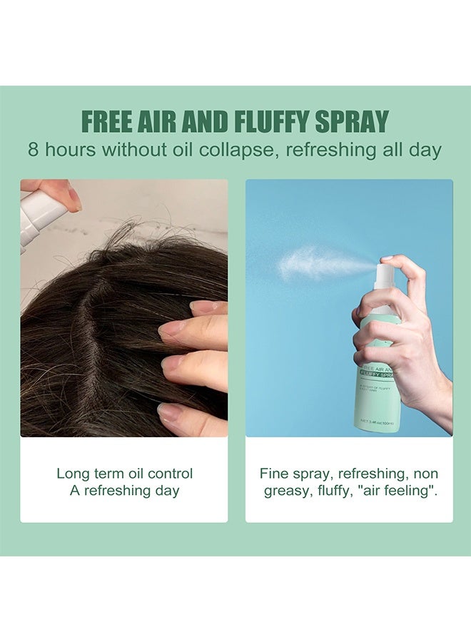 EELHOE Free Air And Fluffy Spray,Magical Dry Hair Spray,No-Wash Fluffy Dry Hair Spray,Quick Volume Hair Long Lasting Refreshing Spray,Oil-Control Fluffy Volume Lift Hair Spray 100ml - Image 5