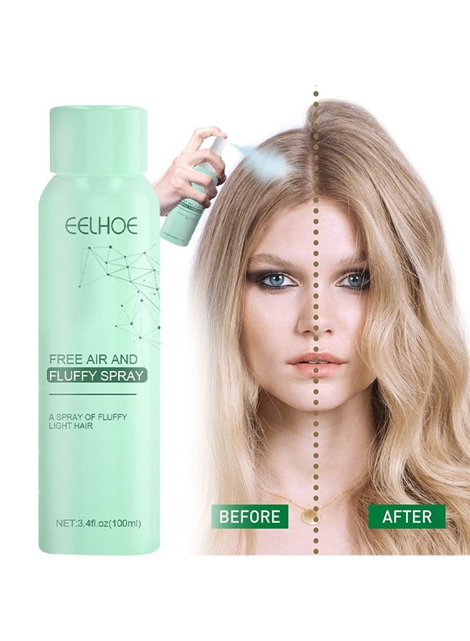 EELHOE Free Air And Fluffy Spray,Magical Dry Hair Spray,No-Wash Fluffy Dry Hair Spray,Quick Volume Hair Long Lasting Refreshing Spray,Oil-Control Fluffy Volume Lift Hair Spray 100ml - Image 1