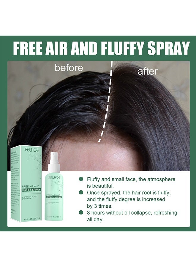 EELHOE Free Air And Fluffy Spray,Magical Dry Hair Spray,No-Wash Fluffy Dry Hair Spray,Quick Volume Hair Long Lasting Refreshing Spray,Oil-Control Fluffy Volume Lift Hair Spray 100ml - Image 3