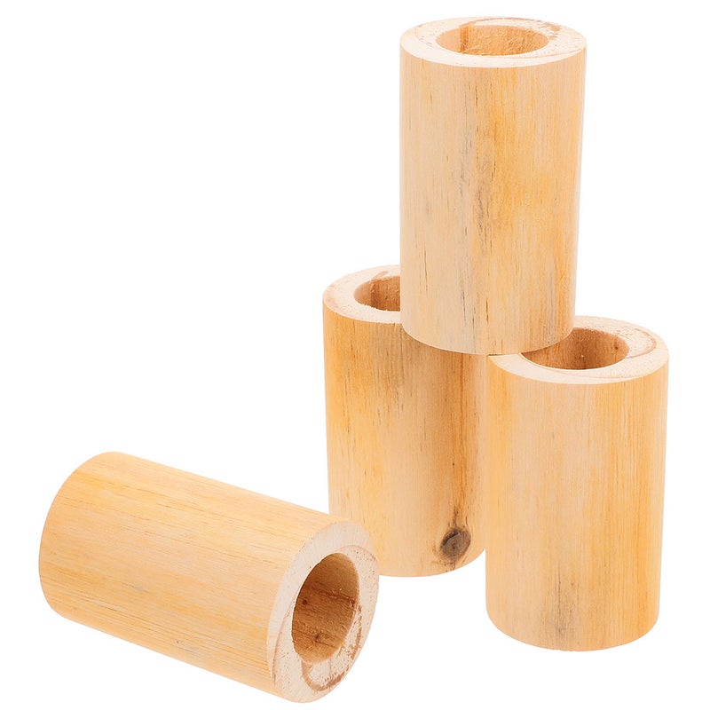 Sofa Lift Base Wooden Furniture Height Extender Bed Riser Khaki Cylinder Shape For Diy Space Home Use 3.2Cm Inner Diameter 4Pcs - Image 3