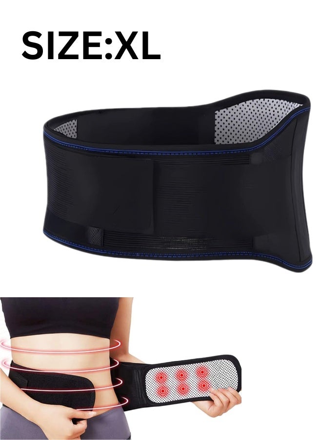 Heated Lower Back Support Belt – Magnetic Therapy Waist Wrap for Pain Relief, Adjustable Lumbar Brace for Sciatica, Herniated Disc and Scoliosis Support-(XL) - Image 1