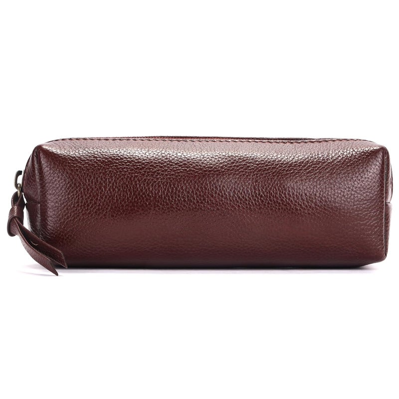 HAMMONDS FLYCATCHER Leather Utility Pouch - Multi-Use Genuine Leather Pencil Case, Cosmetic, Stationery, Coin & Makeup Brush Pouch for Women & Men - School & Office Organizer- Redwood Brown - Image 3