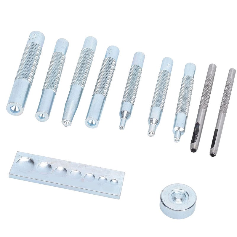 ZJchao Leather Rivet Kit, Rivet Punch Tool Eyelet Die Punch Tool Hole Set Eyelet Setter Snap Setter Base Leather Craft Kit Hardware - Image 1