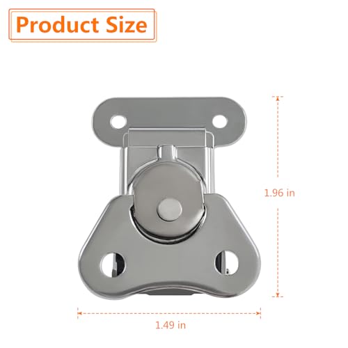 DEEKOUDT 2 Pcs 304 Stainless Steel Small Butterfly Twist Lock With Retainer for Wooden Cases, Swivel Latches Toggle Buckle Latch for Luggage, Instruments, Equipment Cases, Silver - Image 2