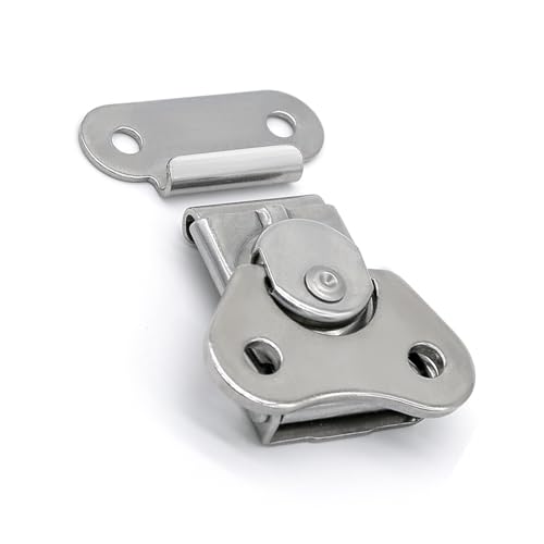 DEEKOUDT 2 Pcs 304 Stainless Steel Small Butterfly Twist Lock With Retainer for Wooden Cases, Swivel Latches Toggle Buckle Latch for Luggage, Instruments, Equipment Cases, Silver - Image 4