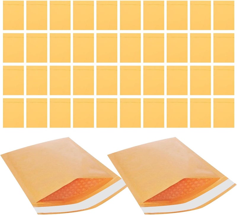 100pcs Kraft Bubble Mailers 120x160+40mm Small Padded Shipping Envelopes Self-seal Waterproof Mailing Bubble Packaging Bags for Office and E-commerce - Image 1