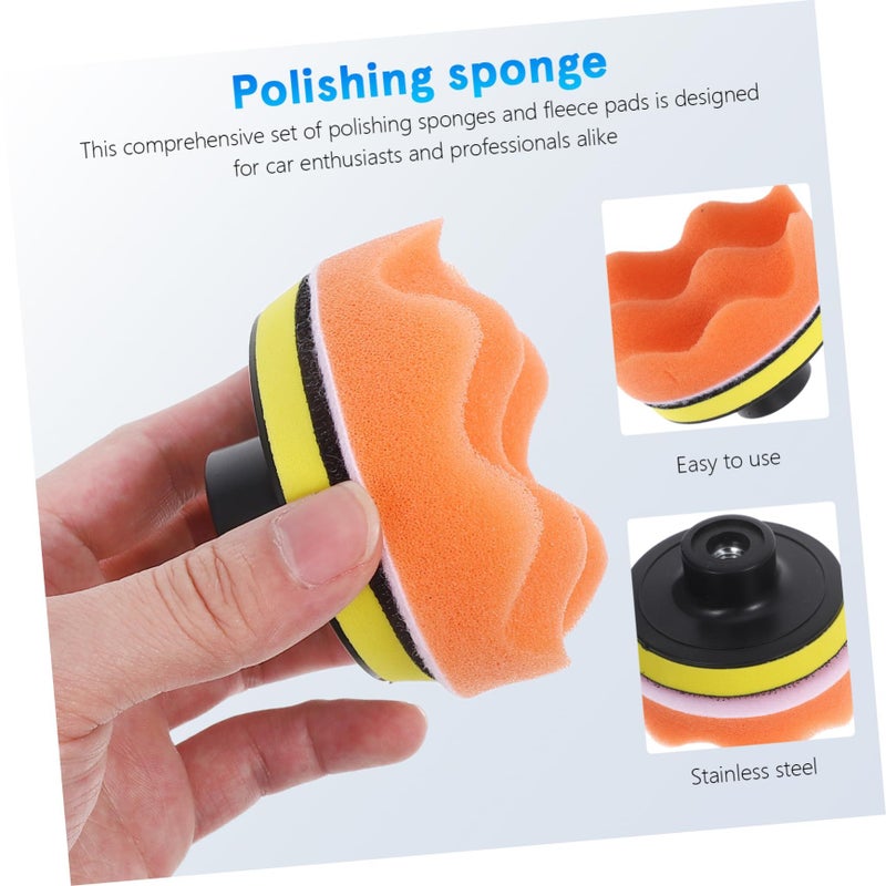 Cabilock 10 Piece Car Buffing Pads Set for Electric Drill Polishing Waxing Fleece Sponge Kit - Image 4
