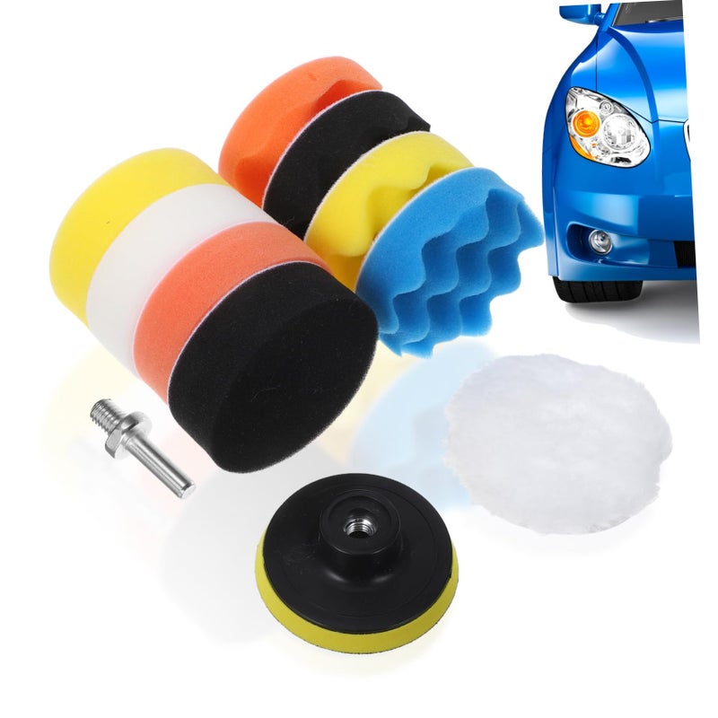 Cabilock 10 Piece Car Buffing Pads Set for Electric Drill Polishing Waxing Fleece Sponge Kit - Image 2