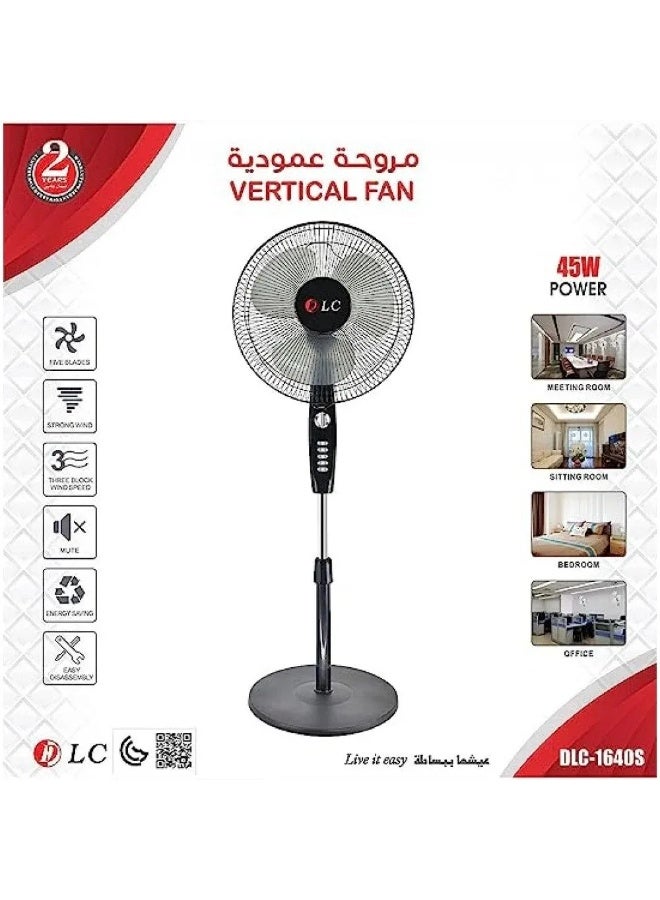 LC Vertical Fan Black DLC-1640S