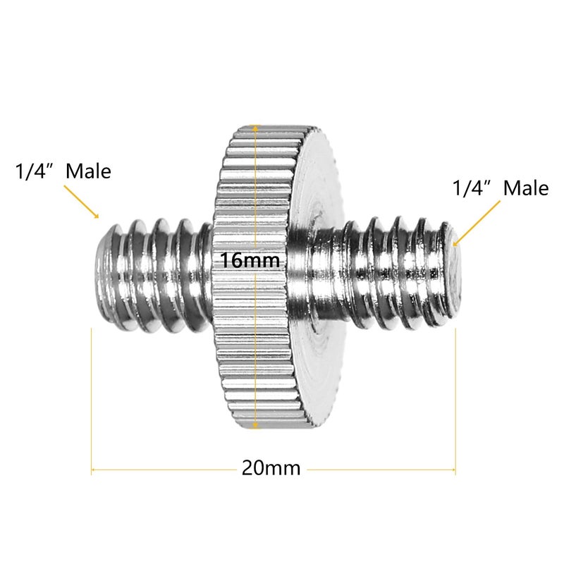 ChromLives 22Pack ChromLives Camera Screw Adapter 1/4 to 1/4 Screw 1/4 to 3/8 Tripod Screw Adapter Converter Brass Screw Adapter Spigot Screw Mount Set for Camera Tripod Monopod Ballhead Flash Light,Combo Pack - Image 5