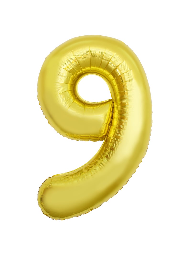 Party Zone Gold Foil Balloon Number 9 52" 
