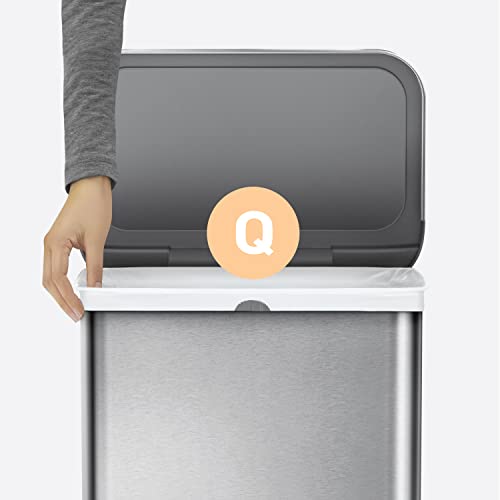 simplehuman Code Q 100 Count, Dispenser Pack Custom Fit Liners, Drawstring Trash Bags, 50-65 Liter / 13-17 Gallon, White - Image 4