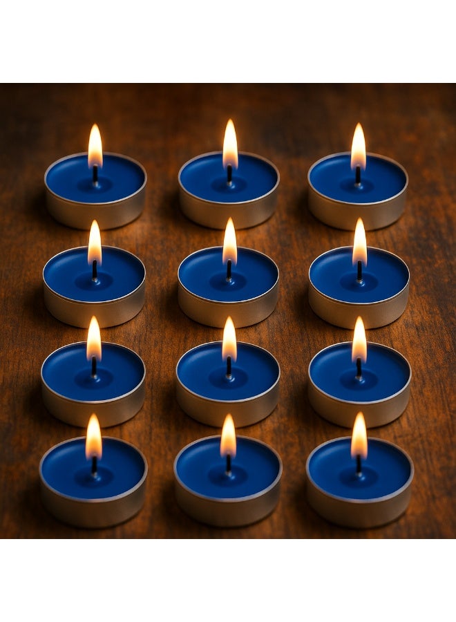 لافيش شموع شاي زرقاء بدون رائحة، ٥٠ قطعة، بفتيل قطني | مدة احتراق ساعتين | لون أبيض | مناسبة لرمضان، عيد الفطر، ديوالي، بوجا، حفلات الزفاف، عيد الميلاد، والسبت - Image 4