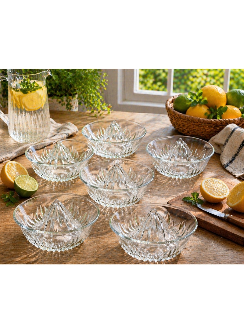 Home Pro 6-Piece Glass Citrus Juicer Bowl Set – Elegant Manual Lemon & Orange Juicers for Fresh Juice - Image 2