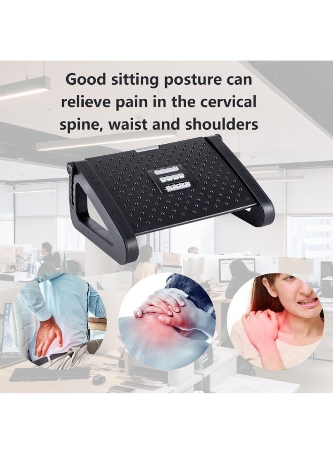 general Foot Rest for Under Desk at Work,Ergonomic 6-Height Adjustable Footstool，Under Desk Footrest with Foot Massage Roller,Chair Footstool for Leg - Image 4