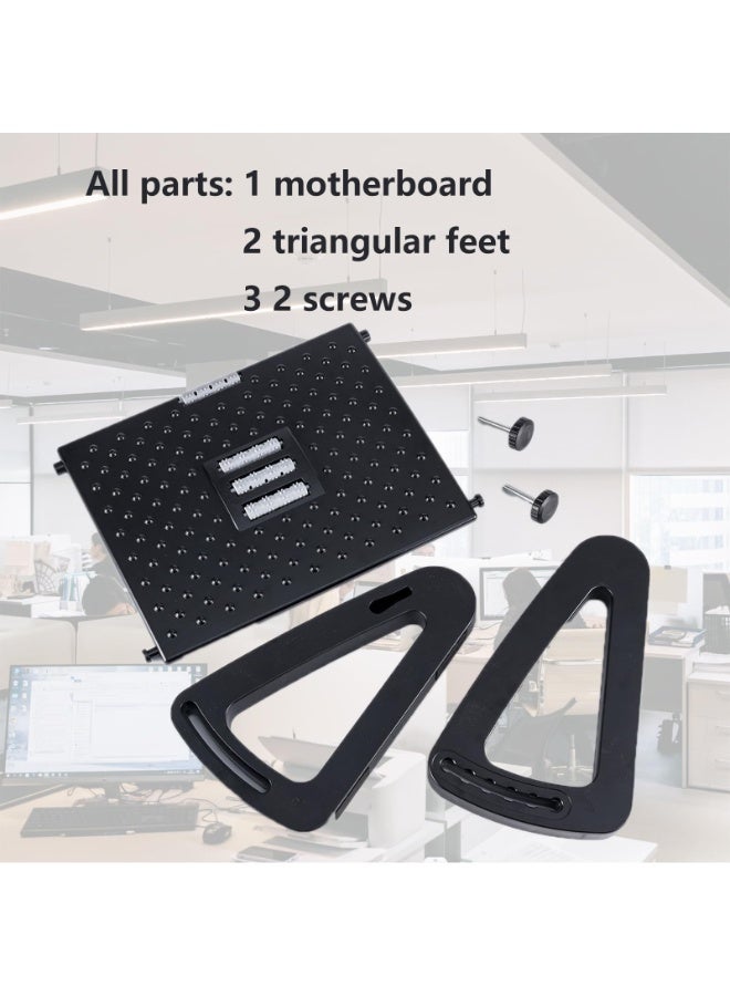 general Foot Rest for Under Desk at Work,Ergonomic 6-Height Adjustable Footstool，Under Desk Footrest with Foot Massage Roller,Chair Footstool for Leg - Image 5