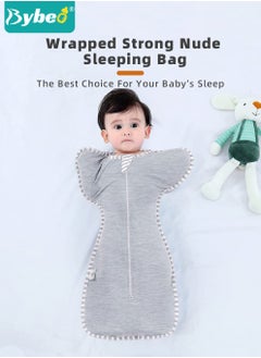 Bybeo 4 PCS Baby Swaddle Blanket Sack, Baby Sleeping Bag with Arms Free Design, Transition to Arm Freedom Wearable for Newborn Girl and Boy, 100% Breathable Cotton 3-6Months  - Image 2
