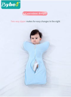 Bybeo 4 PCS Baby Swaddle Blanket Sack, Baby Sleeping Bag with Arms Free Design, Transition to Arm Freedom Wearable for Newborn Girl and Boy, 100% Breathable Cotton 3-6Months  - Image 4