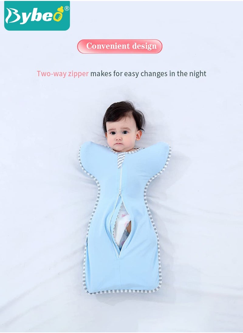 Bybeo 4 PCS Baby Swaddle Blanket Sack, Baby Sleeping Bag with Arms Free Design, Transition to Arm Freedom Wearable for Newborn Girl and Boy, 100% Breathable Cotton 3-6Months  - Image 4