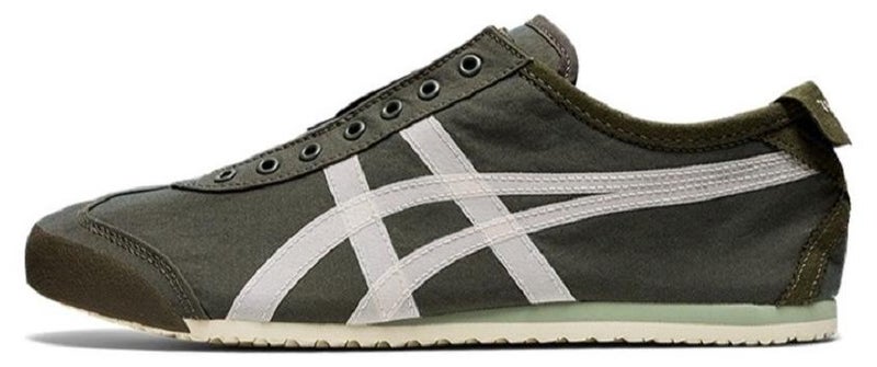 Onitsuka Tiger Men and Women MEXICO 66 Slip-On Canvas Casual Athlesiure Shoes Deep Green - Image 1