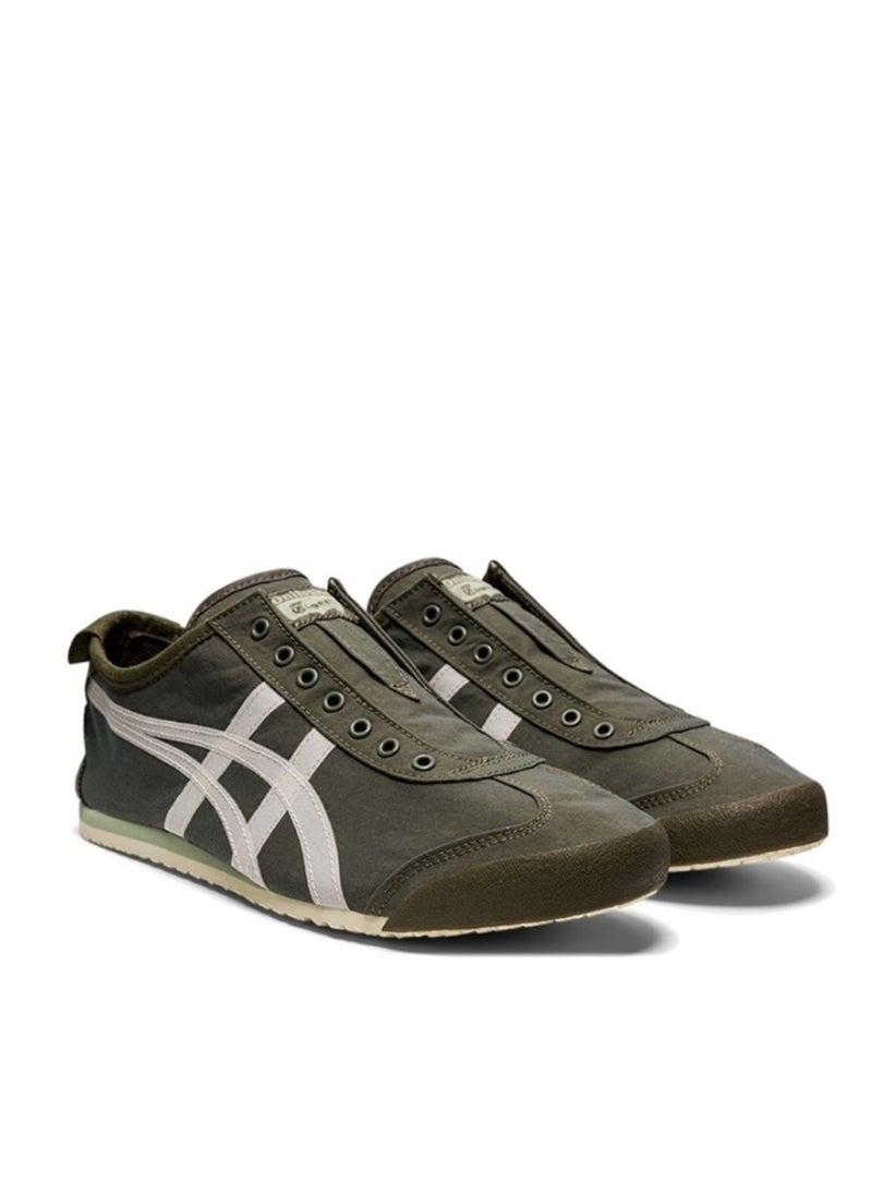 Onitsuka Tiger - Men and Women MEXICO 66 Slip-On Canvas Casual Athlesiure Shoes Deep Green - Image 1