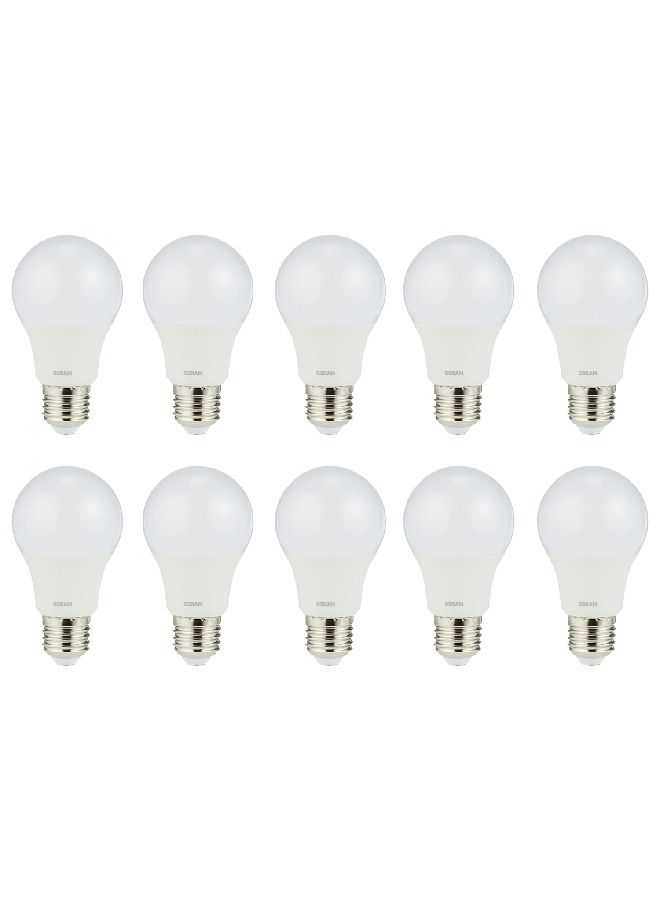 Osram Led Value Classic A Screw Base E27, Frosted (Replace 75W) 10W, Day Light/6500K - 1055 Lm Pack Of 10 - Image 1