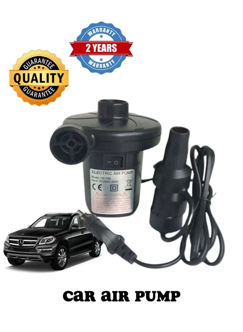 TNGames 2-in-1 Electric Air Pump (Black) - Inflator & Deflator with 3 Universal Nozzles, Compatible with Air Mattresses, Pool Floats, Vacuum Storage Bags - Image 1