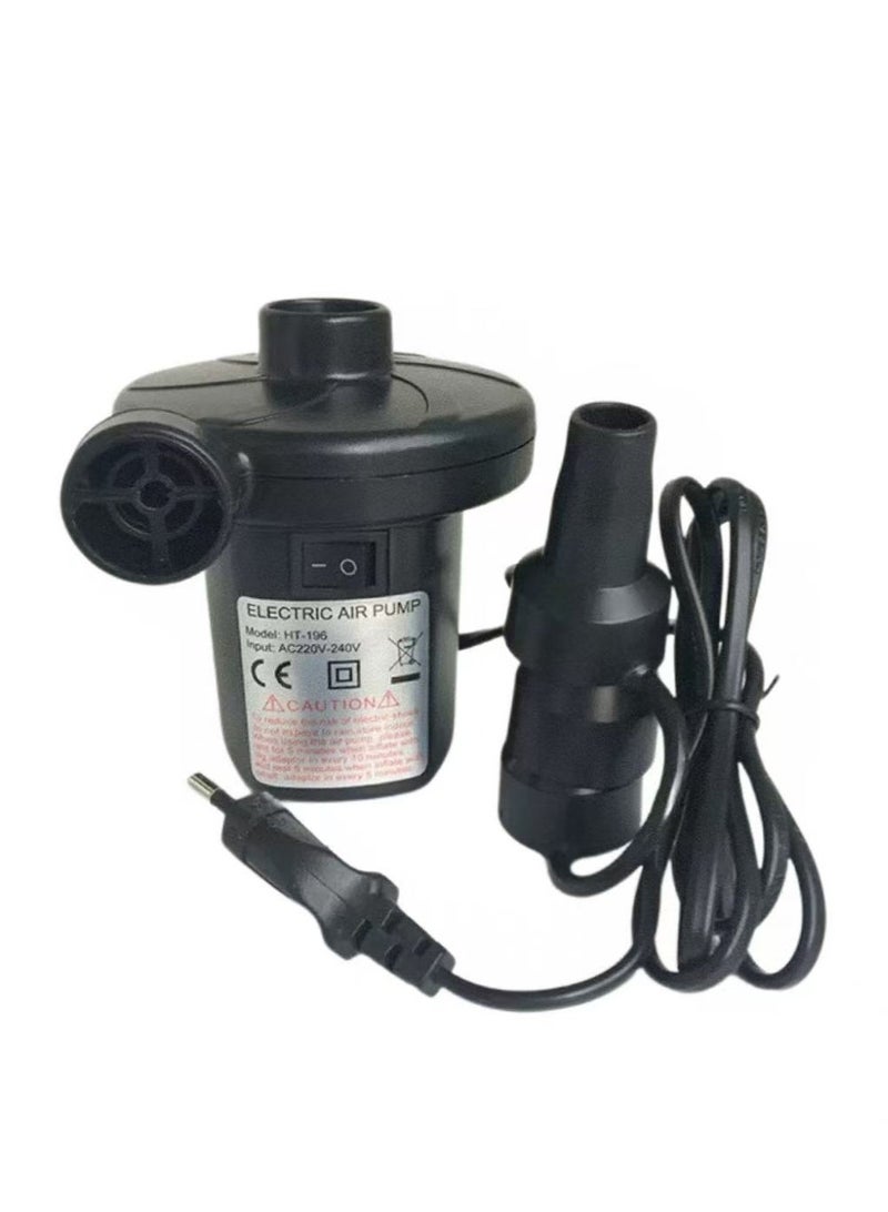 TNGames 2-in-1 Electric Air Pump (Black) - Inflator & Deflator with 3 Universal Nozzles, Compatible with Air Mattresses, Pool Floats, Vacuum Storage Bags - Image 2