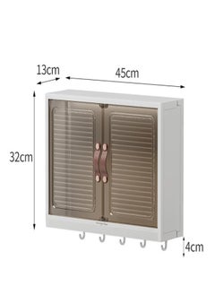LOKIPA Bathroom Storage Cabinet,Wall Mounted Bathroom Cabinet Storage Shelf,Double Door Medicine Cabinet, Space Saving Bathroom Wall Cabinet,for Cosmetic, Medicine  - Image 3