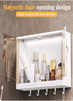 LOKIPA Bathroom Storage Cabinet,Wall Mounted Bathroom Cabinet Storage Shelf,Double Door Medicine Cabinet, Space Saving Bathroom Wall Cabinet,for Cosmetic, Medicine  - Image 5
