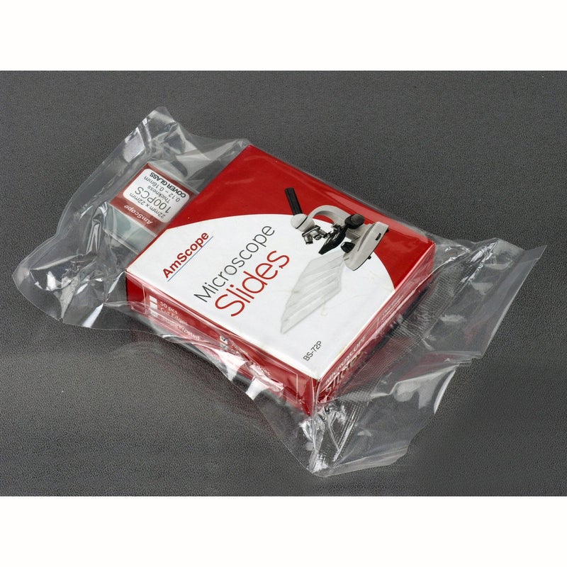 AmScope AmScope BSC1272P100S22 72 PreCleaned Blank Plate Microscope Slides and 12 Single Depression Concave Slides Plus 100 Coverslips  - Image 3