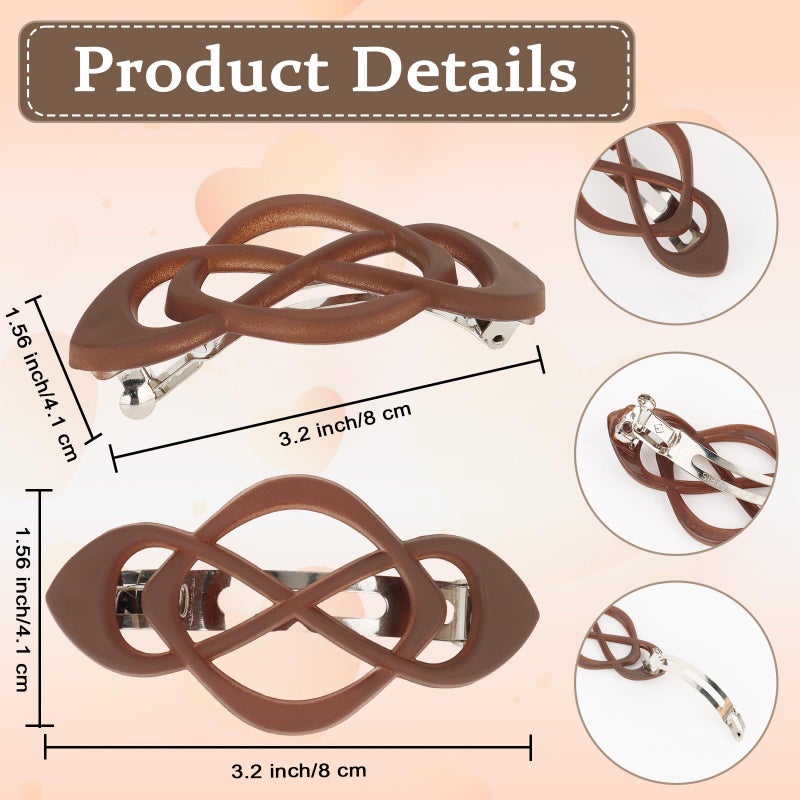 Amariver Vintage French Barrette Clips - 4 Pack Hair Accessories for Women & Girls, Thick to Thin Hair - Image 2