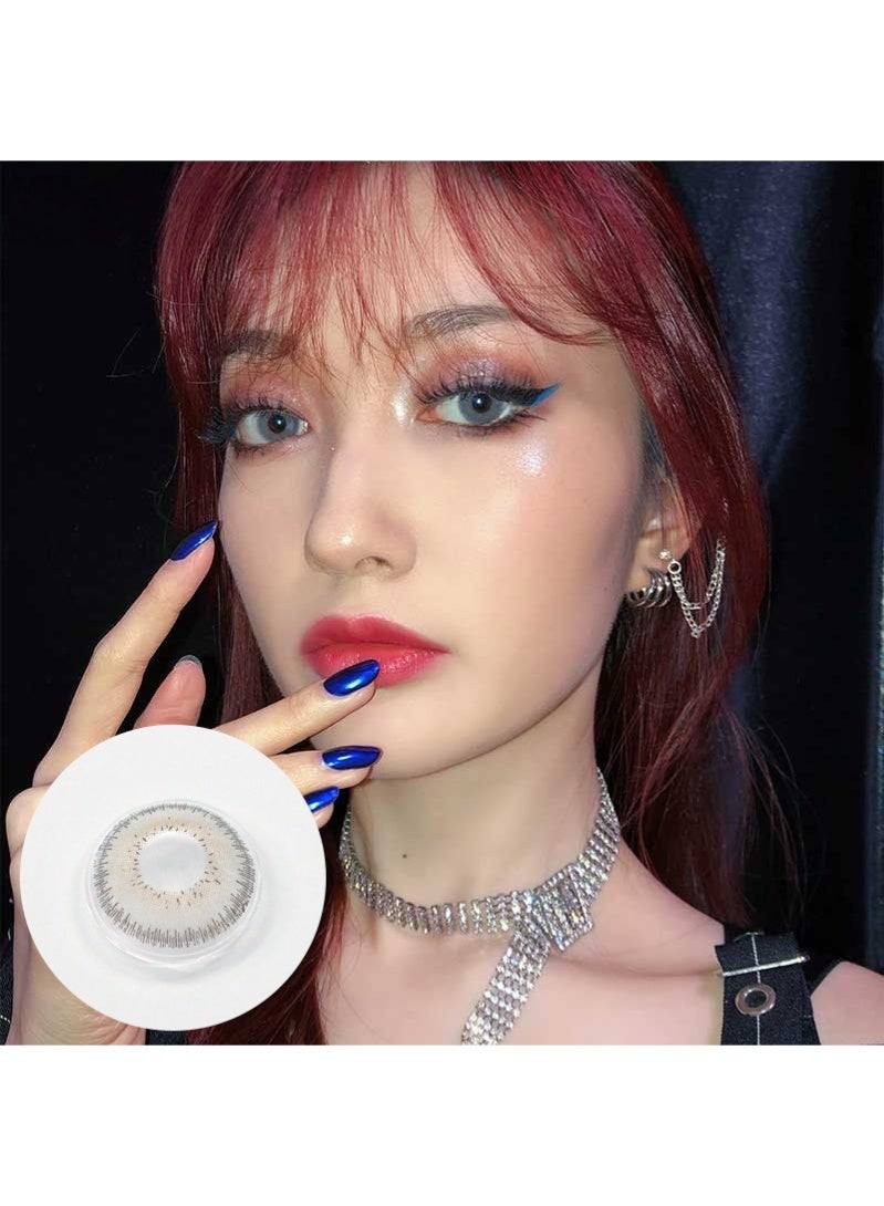 ARUWA Smokey Lenses Yearly Colored Contact Lenses, Unisex Cosmetic Contact Lenses, Natural Fashion Lenses, 40% Water Soft Contacts,Lens Diameter 14.2mm - Image 3