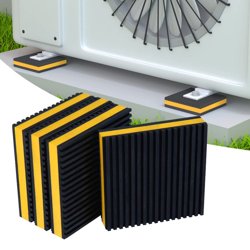 GCGOODS GCGOODS 4 Pcs Anti Vibration Pads 4 x 4 x 78 Heavy Duty EVA Isolation Pads for Air Compressor Treadmill Washer and Dryer HVAC Air Conditioner Units Rubber Pads 