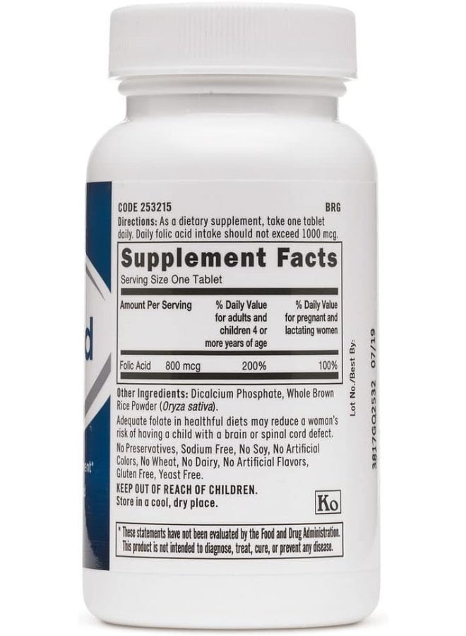 GNC Folic Acid 800 Mcg - Image 2