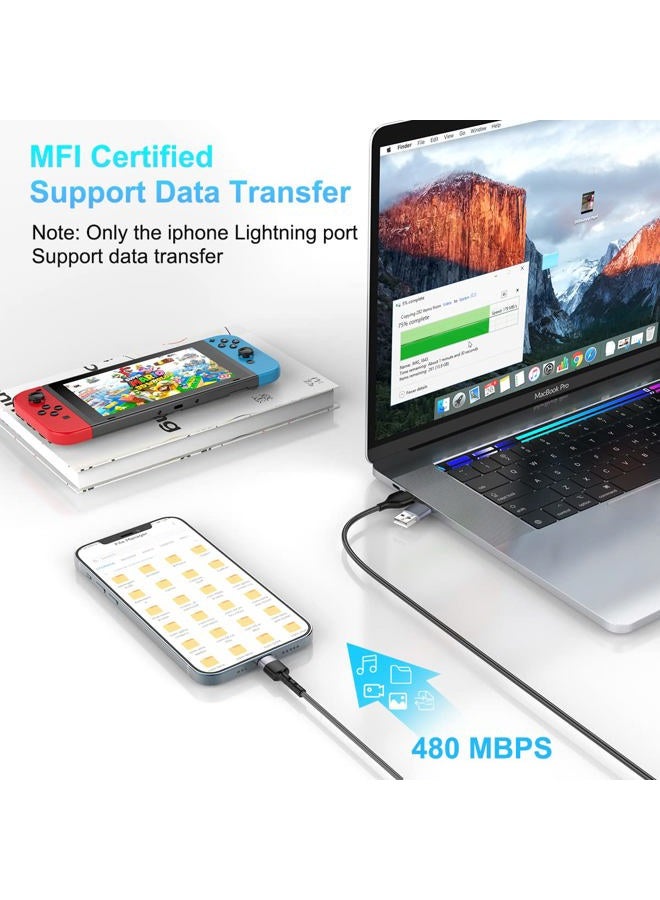 MTAKYI 10 Ft USB C Multi Fast Charging Cable Universal USB Cellphone Cables 4 in 1 Charging Cord with Lightning*2+Type C+Micro USB Nylon Braided Charger Cord Adapter for Apple iOS iPhone/Android/Samsung - Image 4