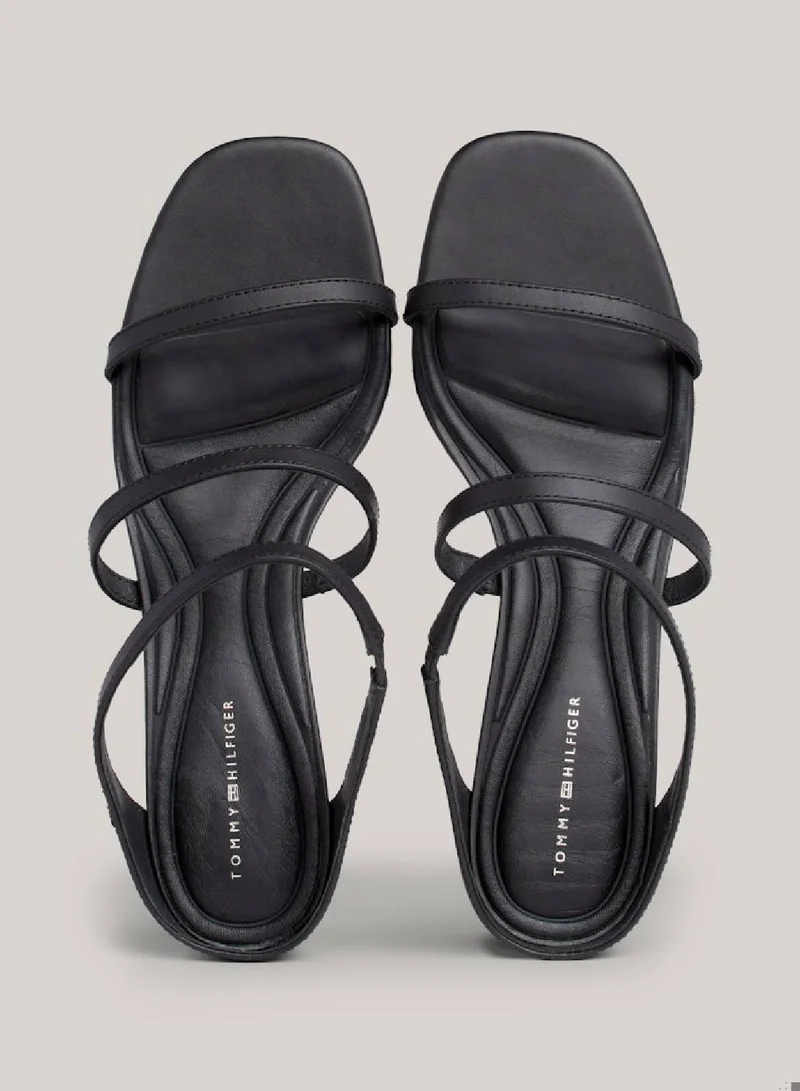 TOMMY HILFIGER Leather Mid-Heel Strap Sandals