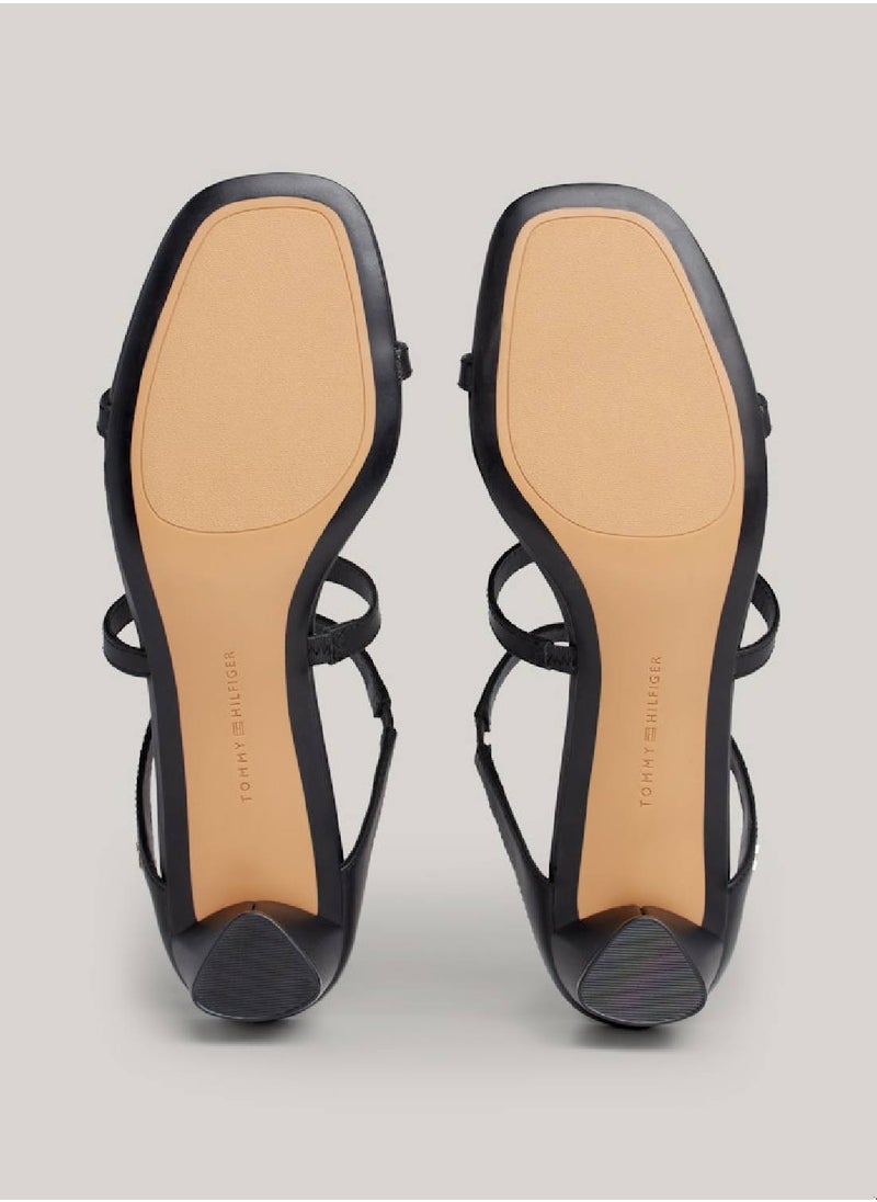 Women's Leather Mid-Heel Strap Sandals -  Leather upper, Black - pzsku/Z61E4298575F8B13125B0Z/45/_/1727420549/8fcdddb5-7b7e-4304-a015-96b9a340e412