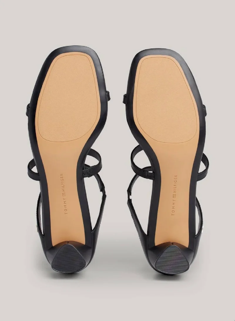 TOMMY HILFIGER Leather Mid-Heel Strap Sandals