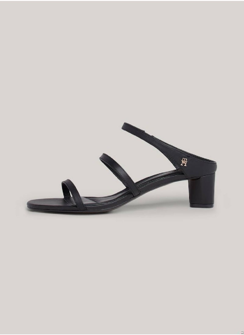 Women's Leather Mid-Heel Strap Sandals -  Leather upper, Black - pzsku/Z61E4298575F8B13125B0Z/45/_/1727420551/1e1ceb6c-84c4-4171-b078-f1e6bbc6c954